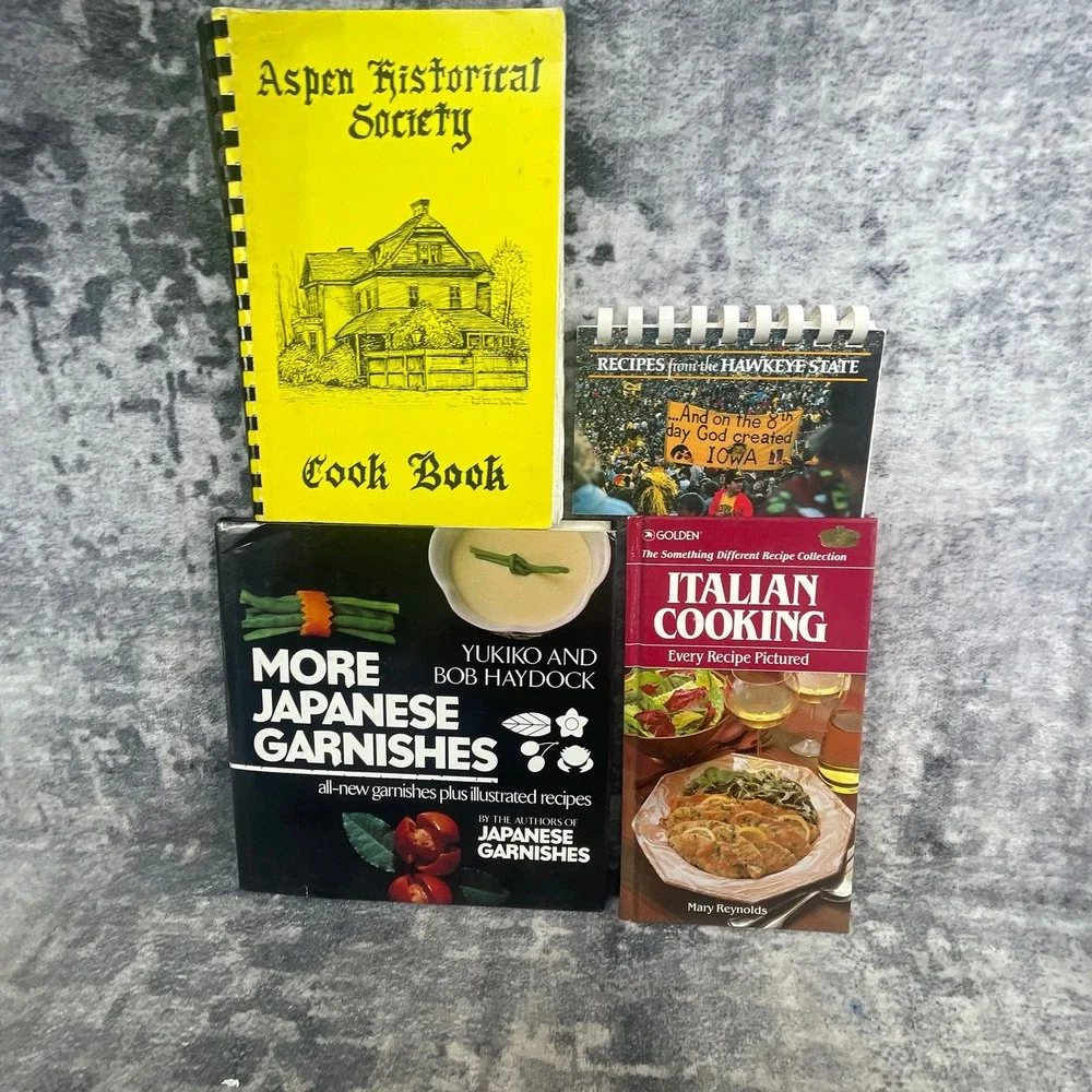 International & Regional 4 Cookbook Lot Japanese Italian Iowa Aspen CO